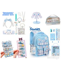 Brand New Unopened Sanrio Cinnamoroll Back To School Backpack Bundle Lot 