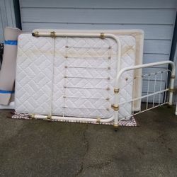 Full Size Mattress And Box Spring . Iron Bed Sold Separately 