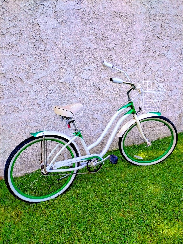 Classic Phat Sea Crest 26" Beach Cruiser Bike Bicicleta Basket