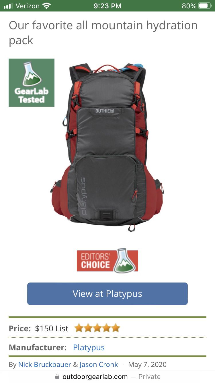 Platypus Duthie AM 15.0 Hydration Backpack