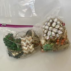 Mistery Jewelry bag / jewelry jar. 2 Jewelry Bags ~3 lbs total. $10 All.