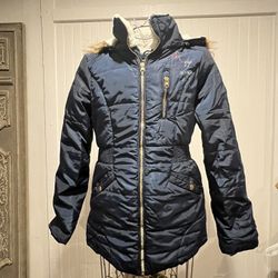 MISS LONDON Blue Coat Size  S (tag says juniors)
