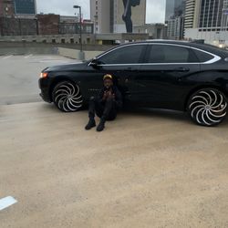 22” Custom Spiral Rims & Tires – Set of 4 – Some Damage