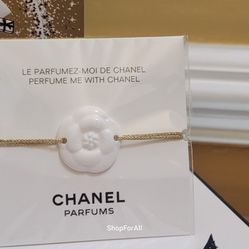 Chanel white camellia perfume bracelet