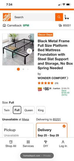 Metal full-size bed frame