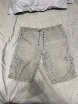 Men's Khaki Cargo Shorts with Drawstring
