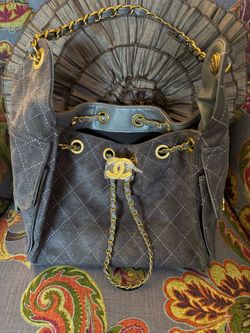 Beautiful grey suede shoulder bag