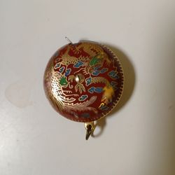 Vintage Asian cloisanne enamel measuring tape