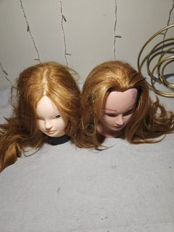 2 Cosmetology Mannequin Heads – Strawberry Blonde Hair (Practice / Styling)