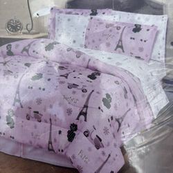 French Poodle Paris  Girls Bedding Complete New 