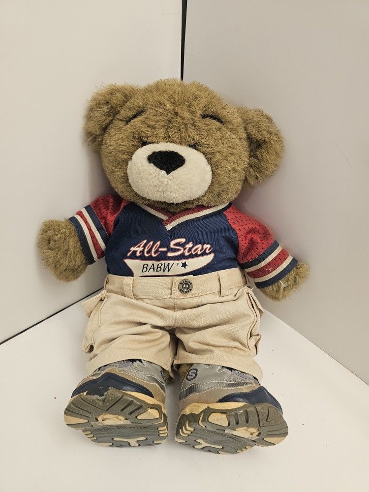π§Έ Vintage Build-A-Bear Baseball Bear with Skechers β So Cute for Kids! βΎπ