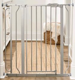 Regalo Easy Step Extra Tall 36" Walk Thru Baby Safety Gate, Platinum