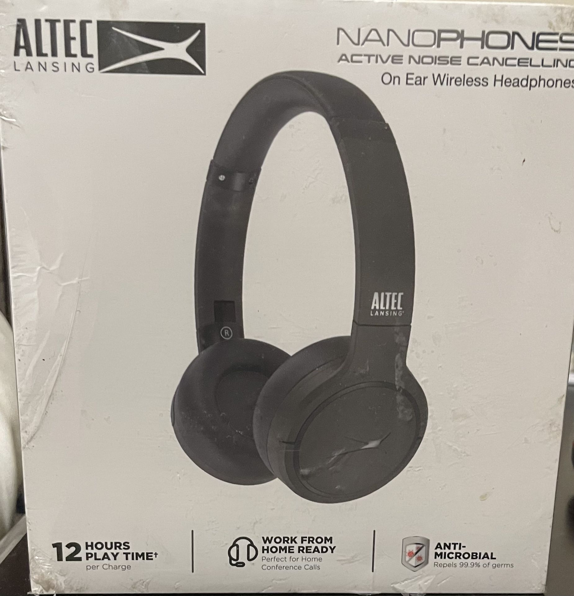 Altec Lansing Nanophones ANC Bluetooth Wireless Active Noise Cancelling Headphones