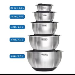 Viking 10 Piece Stainless Steel Mixing Bowl Set