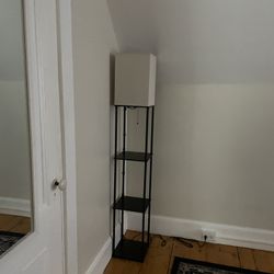 White Elegant Floor Lamp With Shelves 