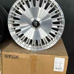 24x10 24” ROLLS ROYCE WHEELS POLISHED +20 5x112 (4) NEW-WE FINANCE NO CREDIT OK