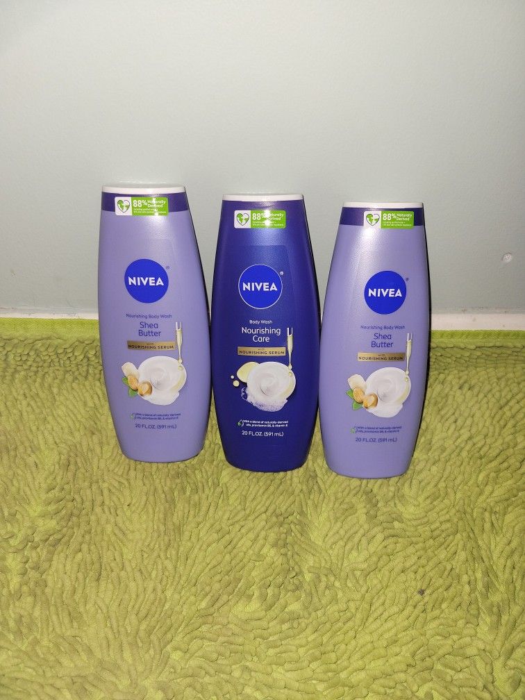 3 Nivea Bodywash 20oz With Nourishing Serum