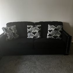 Black 2 Piece Couch With Rinestones 