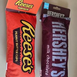 Reeces and Hershey dog toys