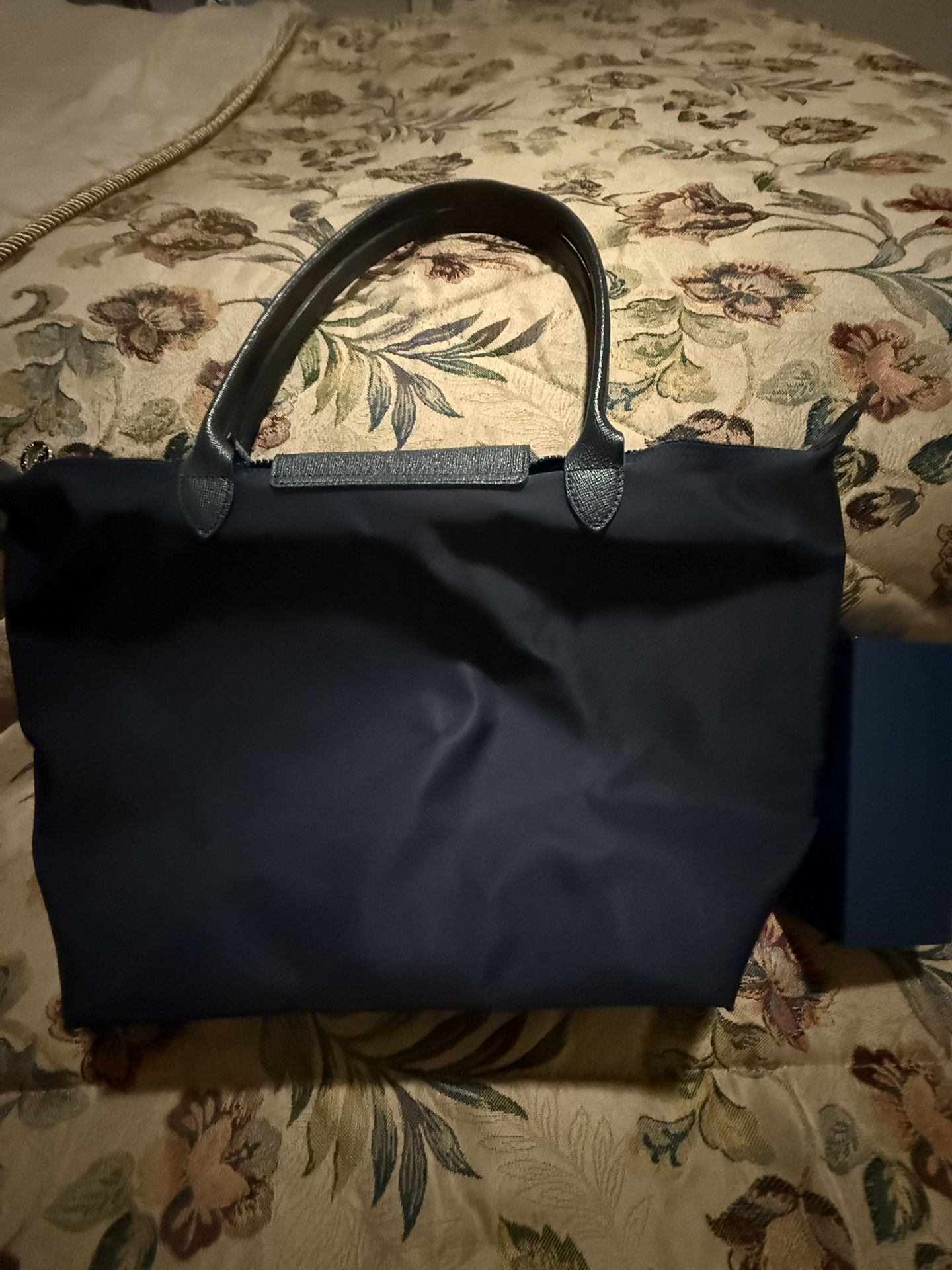 Longchamps Deep Blue Zipper Tote Bag - Used Good Condition