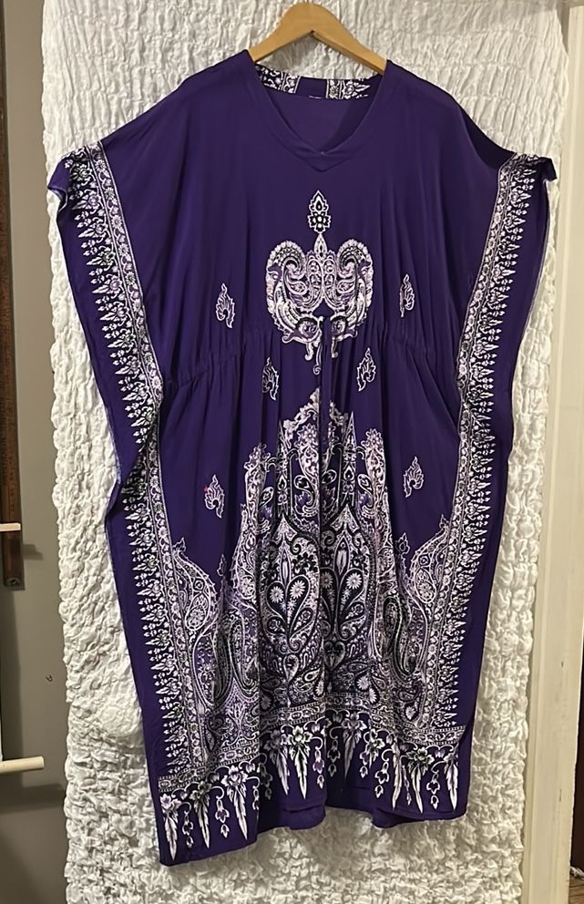 Purple Paisley Kaftan Dress