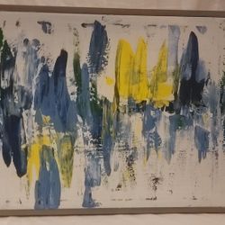 Framed Abstract Acrylic Painting