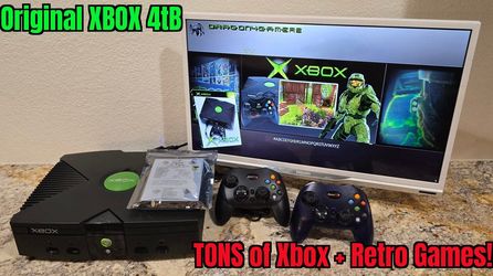 Original Xbox console, 4TB LOADED, HDMI, 2 controllers, TONS of OG Xbox + retro games!
