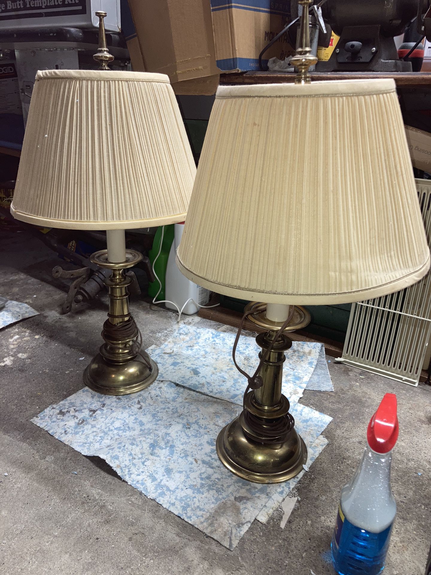 Vintage Brass Stiffel Table Lamp set