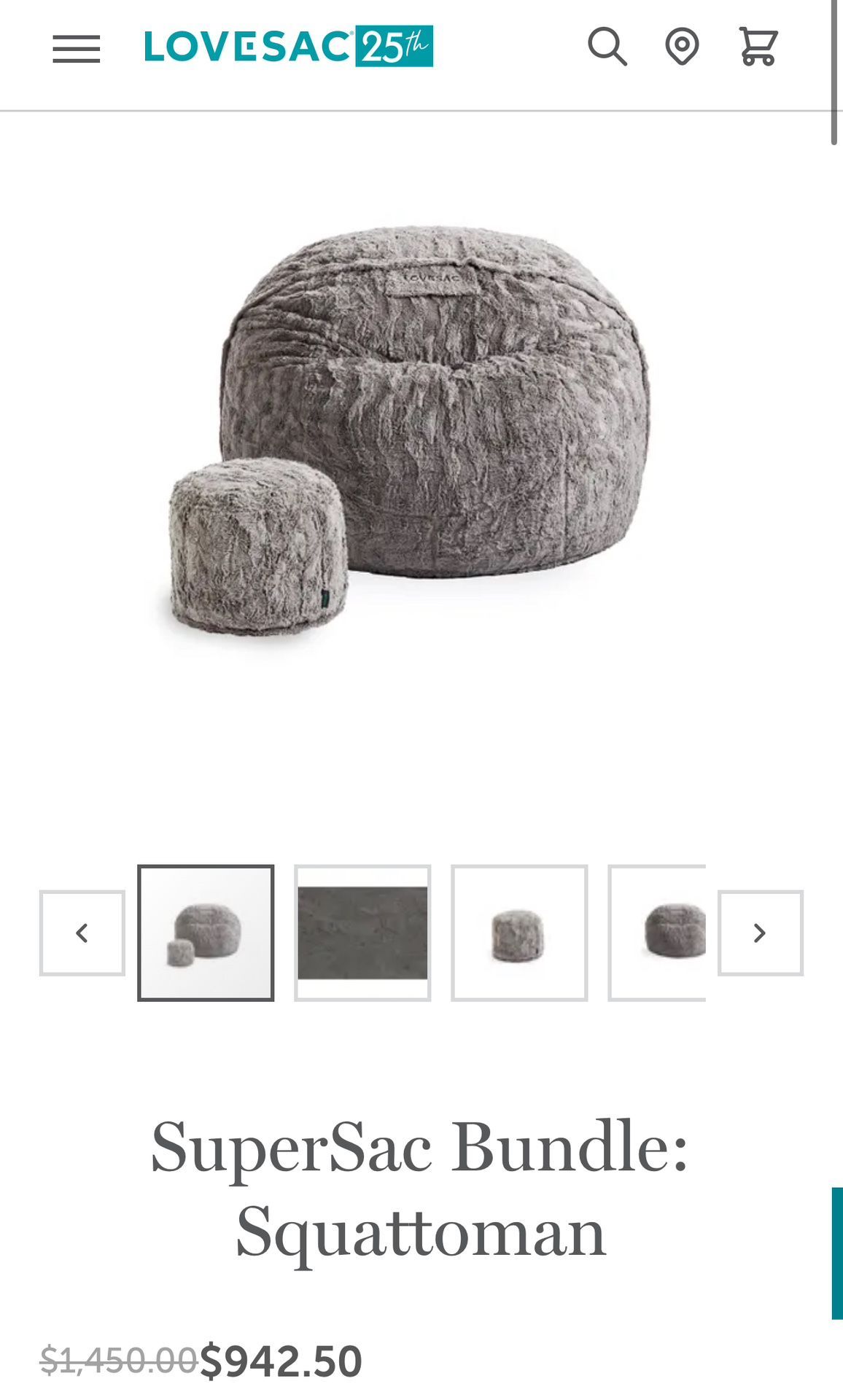 Supersac Lovesac Chinchilla Dense Phur (with Squattoman)