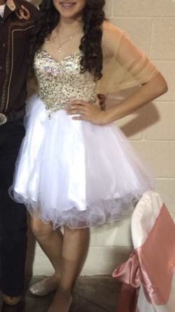 White and gold dress