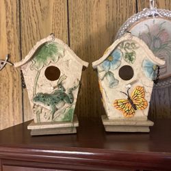 Two bird houses heavy material
