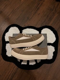 Brown and white Rick Owens low top sneakers