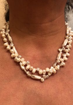 Biwa pearl,baroque and kish pearls necklace 18’