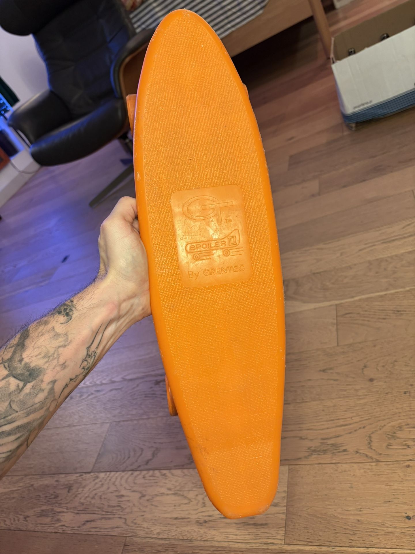Vintage 1970s Grentec GT Spoiler II Orange 21” Skateboard