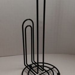 LIKE NEW countertop black metal paper towel holder $5 FIRM