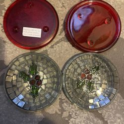 Plates  For Candles New Set Of 4