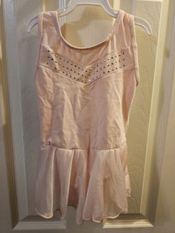 Pink Ballet Rhinestone Leotard With Skirt Attached, Small, Very Good Condition 