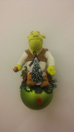 Red present Shrek ornament