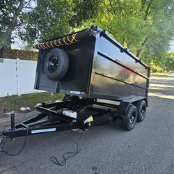 BRAND NEW DUMP TRAILER 12x8x4 12,000 LBS ROLLING TARP AND SPARE TIRE HYDRAULIC SYSTEM ELECTRIC BRAKES TITLE IN HAND FOR ANY QUESTION TEXT ME PLEASE