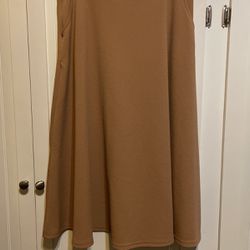 SHEIN XL Beige A-line Skirt With Pockets Side Zip