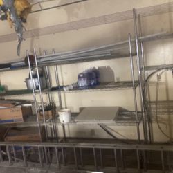 Heavy duty metal shelving Located in big lake