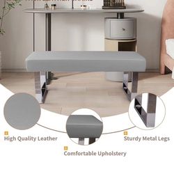 Bedroom Bench Bed end upholstered Bench Indoor Corner Small Bench Kitchen Bench with Metal Legs,for entryway Dining Room and Living Room Window,Plant 