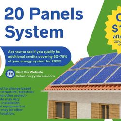 Complete 20 Panel Solar Energy 8kW System – Save Big on Electricity!