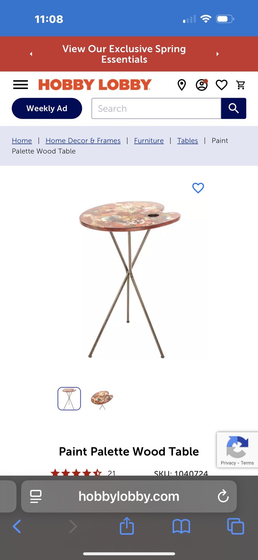 Paint Palette Wood Table