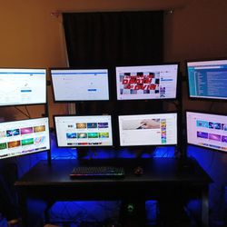 Gaming PC Setup Desk Monitors Everything Included