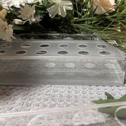 12 clear acrylic rectangular centerpieces 