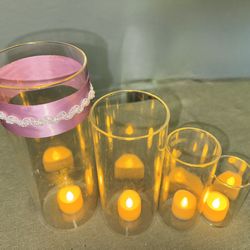 Glass Cylinder Hurricane Vases-4 Sizes
