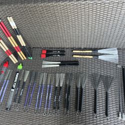 Various Drum Brushes, Rutes and Drum Sticks