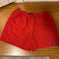 Red Patagonia shorts