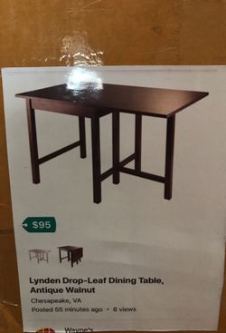 Lynden Drop-Leaf Dining Table Antique Walnut